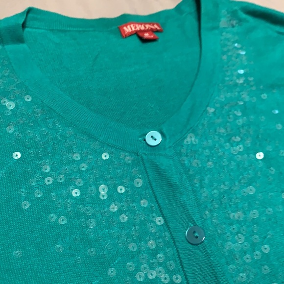 Beautiful Merona Sweater With Sequins!!  Sz M - Picture 3 of 5